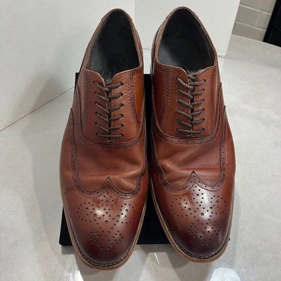Stacy Adams Wingtip Oxford Dress Shoes Brown Leather Brogue 11M main image 4